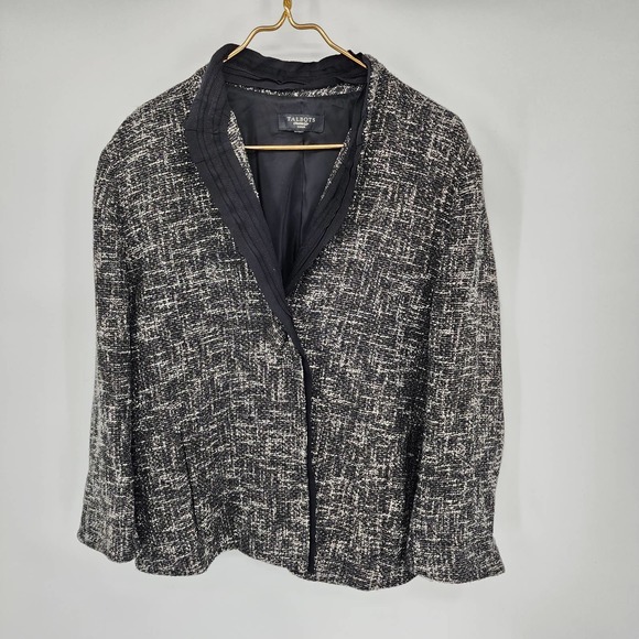 Talbots Black and White Tweed Blazer - Picture 1 of 7